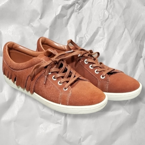 Zara Brown Suede Fringe Ladies Sneakers Size 6.5 US or 37 EU - Picture 1 of 8